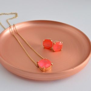 Kate Spade Pink Gem Neckace and Earring Set